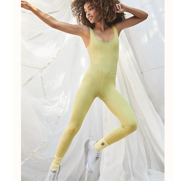 Free People Pants - Free People Movement Good Karma Onesie In Pineapple Punch XS/S